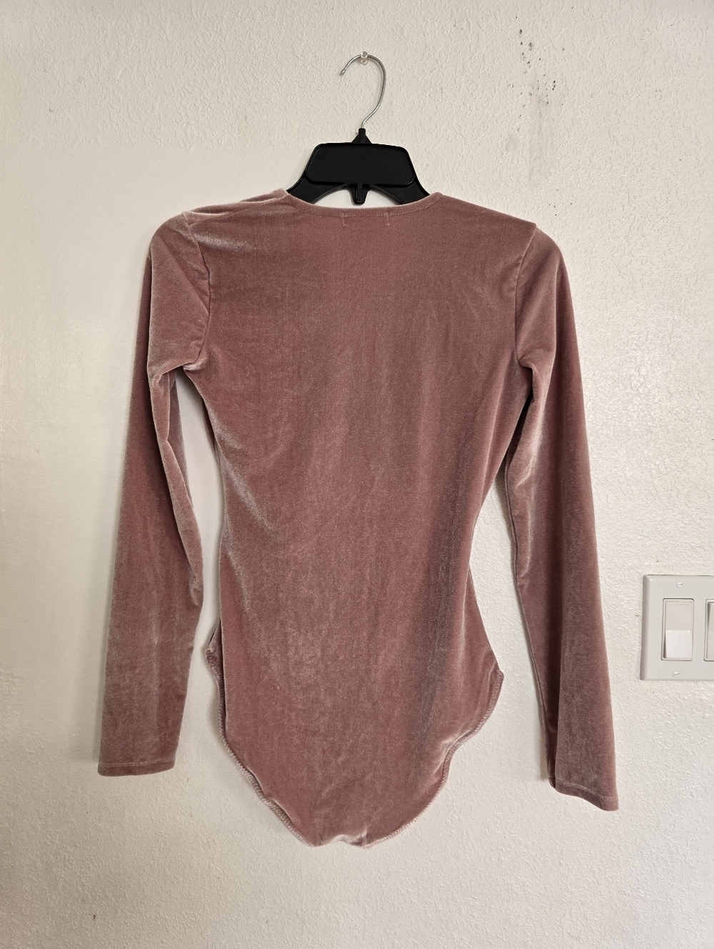 NWT Madewell Pink Velvet Overlapping Bodysuit Size XS - Picture 9 of 11